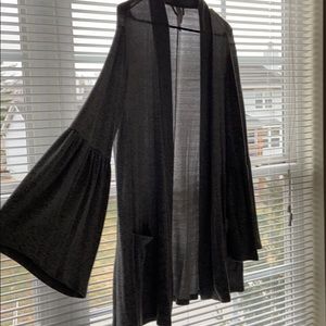 Loungewear cardigan with bell sleeves